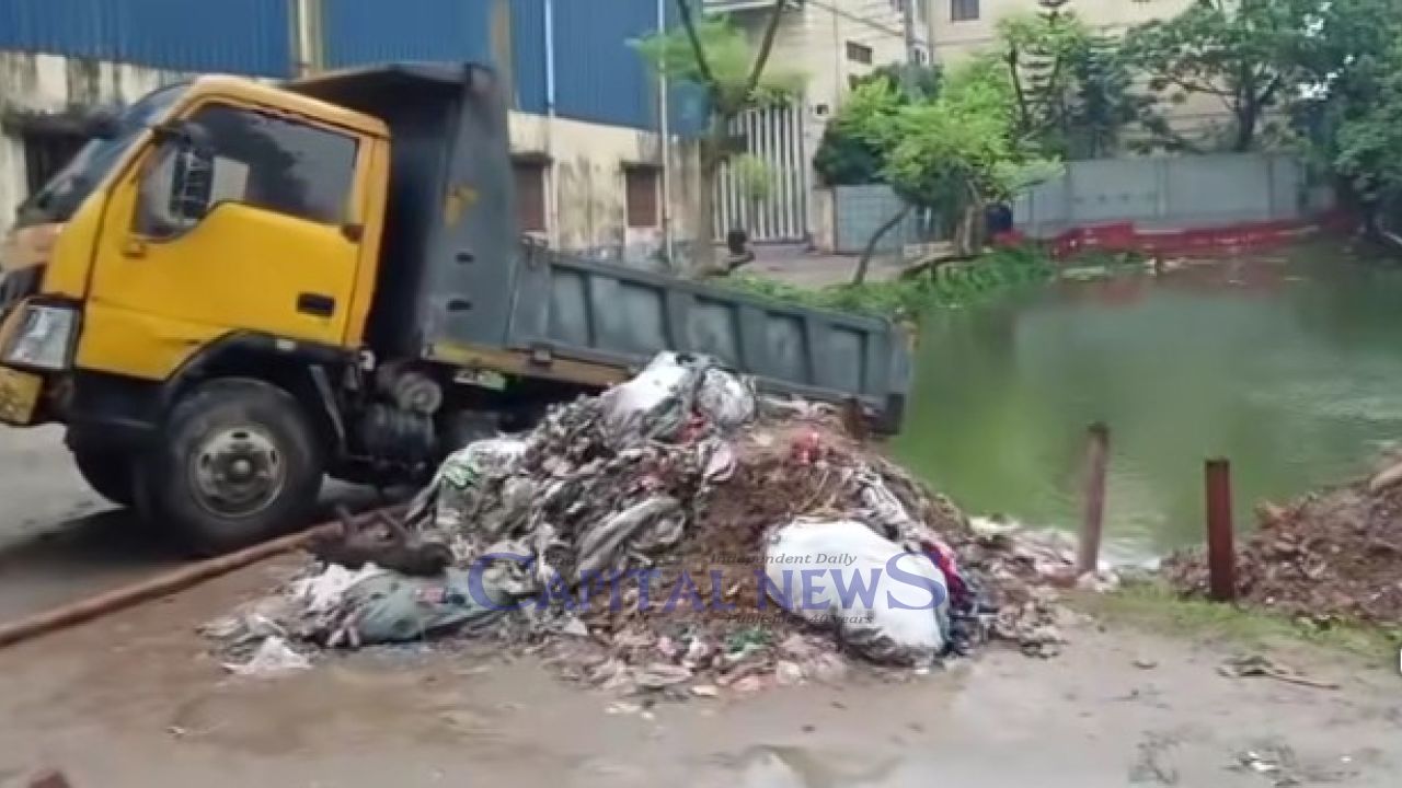 Allegation of overnight grab of govt Khash land, pond, worth Crores in Gazipur 
