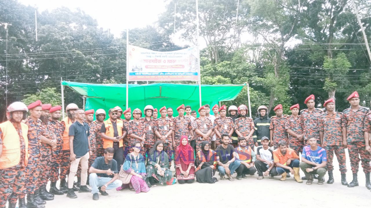Emergency communication and rescue drill for major earthquake preparedness held in Mymensingh