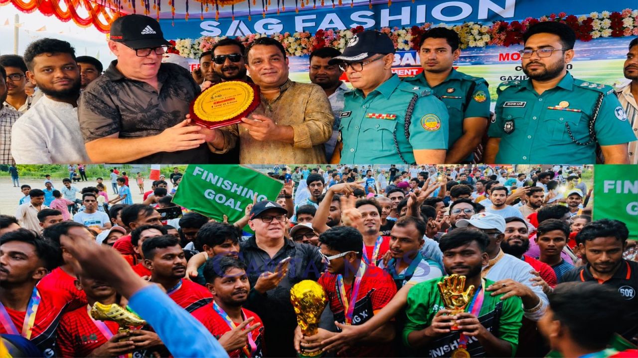 Football tournament final held for workers at SAG Fashion in Tongi